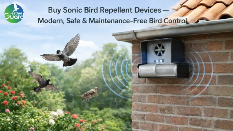 Buy Sonic Bird Repellent Devices Modern Safe Maintenance-free Bird Control